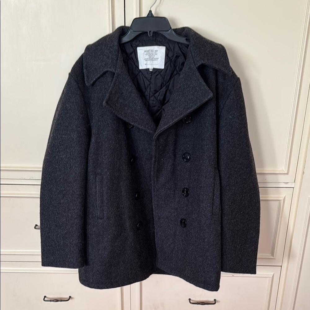 Men's Black Peacoat size 46